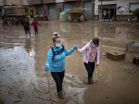 Flooding follows storm DANA in the Valencia town of Paiporta, Spain, on November 8, 2024. (