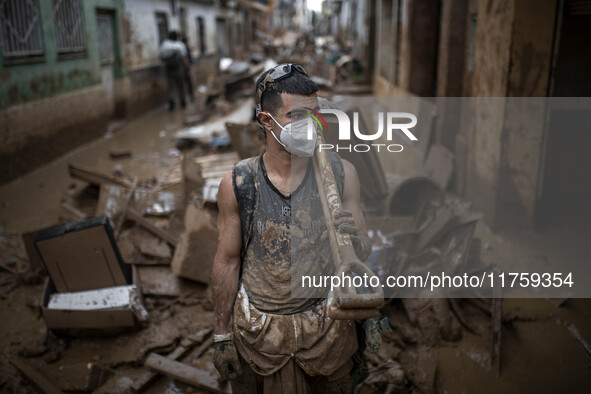 Flooding follows storm DANA in the Valencia town of Paiporta, Spain, on November 8, 2024. 