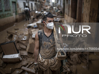 Flooding follows storm DANA in the Valencia town of Paiporta, Spain, on November 8, 2024. (