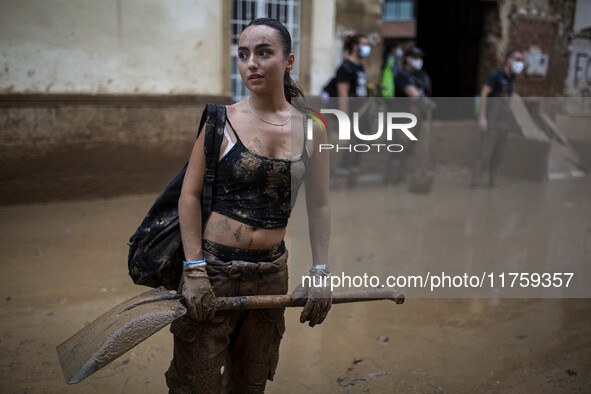 Flooding follows storm DANA in the Valencia town of Paiporta, Spain, on November 8, 2024. 