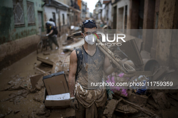 Flooding follows storm DANA in the Valencia town of Paiporta, Spain, on November 8, 2024. 