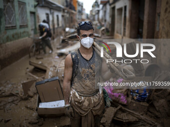 Flooding follows storm DANA in the Valencia town of Paiporta, Spain, on November 8, 2024. (