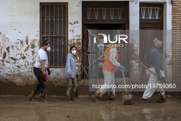 Flooding follows storm DANA in the Valencia town of Paiporta, Spain, on November 8, 2024. 