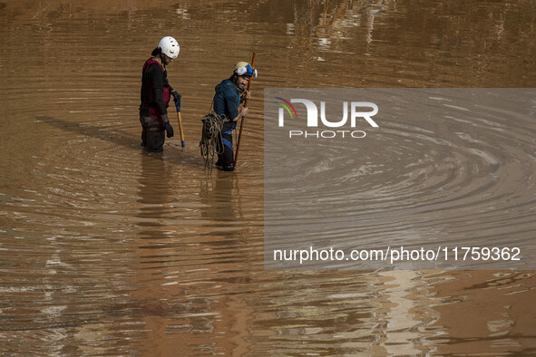 Flooding follows storm DANA in the Valencia town of Paiporta, Spain, on November 8, 2024. 