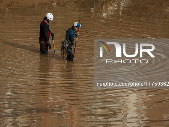 Flooding follows storm DANA in the Valencia town of Paiporta, Spain, on November 8, 2024. (