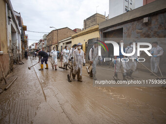 Flooding follows storm DANA in the Valencia town of Paiporta, Spain, on November 8, 2024. (