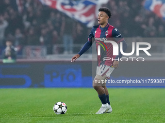 Dan Ndoye of Bologna FC during the UEFA Champions League 2024/25 League Phase MD4 match between Bologna FC and AS Monaco at Stadio Renato Da...