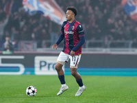 Dan Ndoye of Bologna FC during the UEFA Champions League 2024/25 League Phase MD4 match between Bologna FC and AS Monaco at Stadio Renato Da...