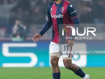 Dan Ndoye of Bologna FC during the UEFA Champions League 2024/25 League Phase MD4 match between Bologna FC and AS Monaco at Stadio Renato Da...