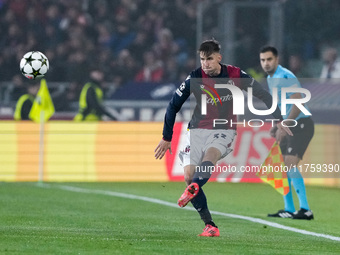 Juan Miranda of Bologna FC during the UEFA Champions League 2024/25 League Phase MD4 match between Bologna FC and AS Monaco at Stadio Renato...