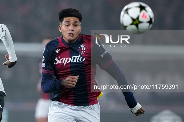 Santiago Castro of Bologna FC during the UEFA Champions League 2024/25 League Phase MD4 match between Bologna FC and AS Monaco at Stadio Ren...