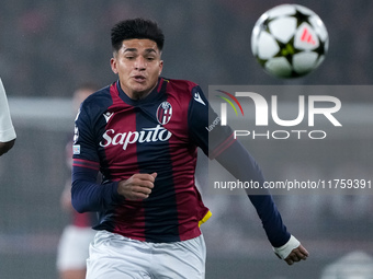 Santiago Castro of Bologna FC during the UEFA Champions League 2024/25 League Phase MD4 match between Bologna FC and AS Monaco at Stadio Ren...