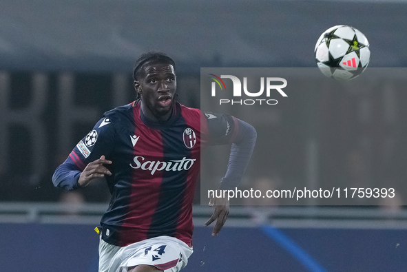 Samuel Iling-Junior of Bologna FC during the UEFA Champions League 2024/25 League Phase MD4 match between Bologna FC and AS Monaco at Stadio...