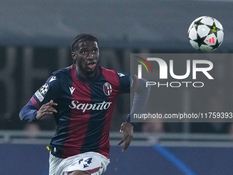 Samuel Iling-Junior of Bologna FC during the UEFA Champions League 2024/25 League Phase MD4 match between Bologna FC and AS Monaco at Stadio...