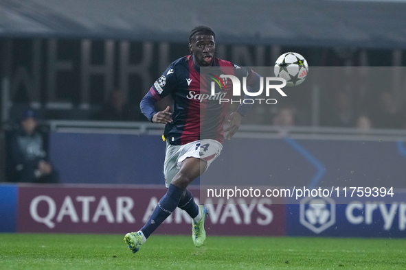 Samuel Iling-Junior of Bologna FC during the UEFA Champions League 2024/25 League Phase MD4 match between Bologna FC and AS Monaco at Stadio...