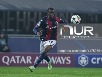 Samuel Iling-Junior of Bologna FC during the UEFA Champions League 2024/25 League Phase MD4 match between Bologna FC and AS Monaco at Stadio...