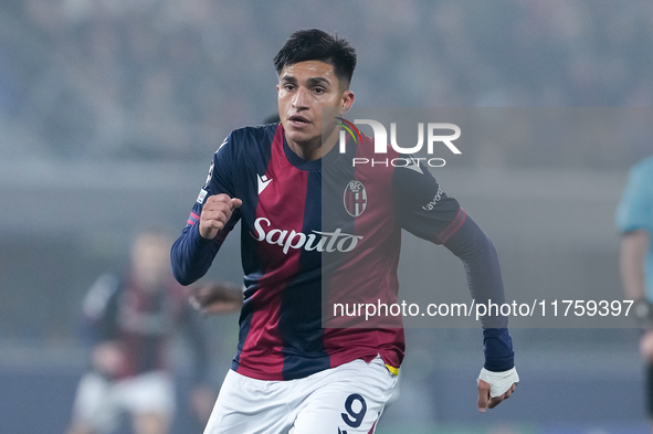 Santiago Castro of Bologna FC looks on during the UEFA Champions League 2024/25 League Phase MD4 match between Bologna FC and AS Monaco at S...