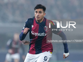 Santiago Castro of Bologna FC looks on during the UEFA Champions League 2024/25 League Phase MD4 match between Bologna FC and AS Monaco at S...