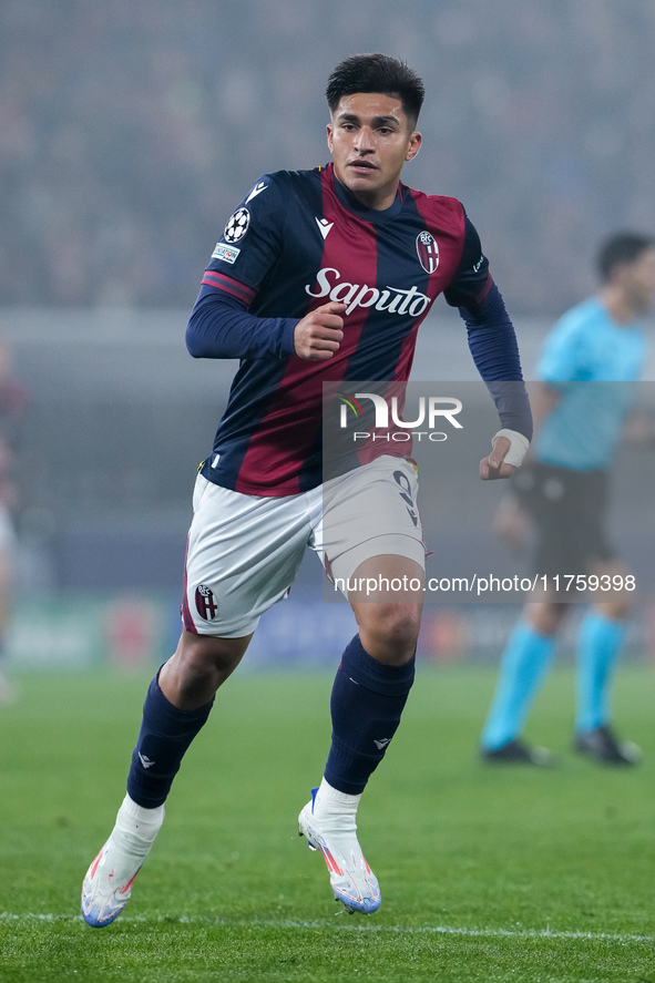 Santiago Castro of Bologna FC during the UEFA Champions League 2024/25 League Phase MD4 match between Bologna FC and AS Monaco at Stadio Ren...