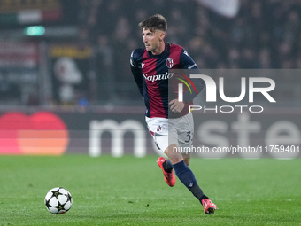 Juan Miranda of Bologna FC during the UEFA Champions League 2024/25 League Phase MD4 match between Bologna FC and AS Monaco at Stadio Renato...