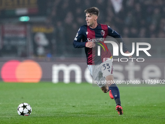 Juan Miranda of Bologna FC during the UEFA Champions League 2024/25 League Phase MD4 match between Bologna FC and AS Monaco at Stadio Renato...