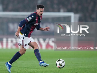 Nikola Moro of Bologna FC during the UEFA Champions League 2024/25 League Phase MD4 match between Bologna FC and AS Monaco at Stadio Renato...