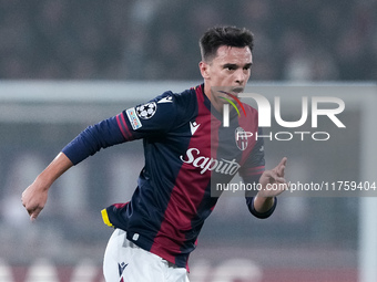 Nikola Moro of Bologna FC during the UEFA Champions League 2024/25 League Phase MD4 match between Bologna FC and AS Monaco at Stadio Renato...