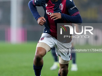 Dan Ndoye of Bologna FC during the UEFA Champions League 2024/25 League Phase MD4 match between Bologna FC and AS Monaco at Stadio Renato Da...