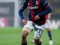 Dan Ndoye of Bologna FC during the UEFA Champions League 2024/25 League Phase MD4 match between Bologna FC and AS Monaco at Stadio Renato Da...