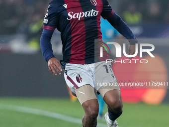 Dan Ndoye of Bologna FC during the UEFA Champions League 2024/25 League Phase MD4 match between Bologna FC and AS Monaco at Stadio Renato Da...