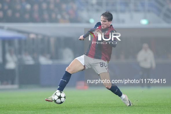 Giovanni Fabbian of Bologna FC during the UEFA Champions League 2024/25 League Phase MD4 match between Bologna FC and AS Monaco at Stadio Re...