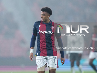 Dan Ndoye of Bologna FC looks on during the UEFA Champions League 2024/25 League Phase MD4 match between Bologna FC and AS Monaco at Stadio...