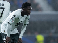 Soungoutou Magassa of AS Monaco looks on during the UEFA Champions League 2024/25 League Phase MD4 match between Bologna FC and AS Monaco at...