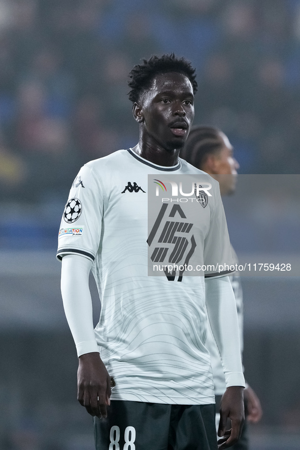 Soungoutou Magassa of AS Monaco looks on during the UEFA Champions League 2024/25 League Phase MD4 match between Bologna FC and AS Monaco at...