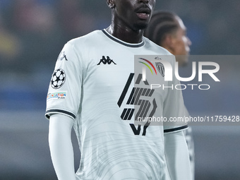 Soungoutou Magassa of AS Monaco looks on during the UEFA Champions League 2024/25 League Phase MD4 match between Bologna FC and AS Monaco at...