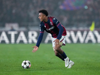 Dan Ndoye of Bologna FC during the UEFA Champions League 2024/25 League Phase MD4 match between Bologna FC and AS Monaco at Stadio Renato Da...