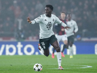 Soungoutou Magassa of AS Monaco during the UEFA Champions League 2024/25 League Phase MD4 match between Bologna FC and AS Monaco at Stadio R...