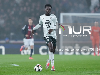 Soungoutou Magassa of AS Monaco during the UEFA Champions League 2024/25 League Phase MD4 match between Bologna FC and AS Monaco at Stadio R...