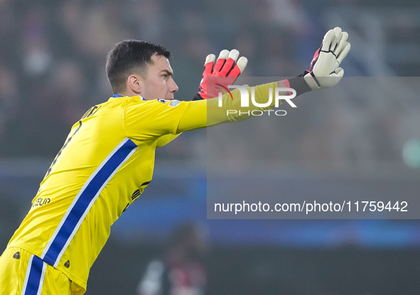 Radoslaw Majecki of AS Monaco gestures during the UEFA Champions League 2024/25 League Phase MD4 match between Bologna FC and AS Monaco at S...