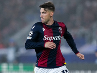 Juan Miranda of Bologna FC looks on during the UEFA Champions League 2024/25 League Phase MD4 match between Bologna FC and AS Monaco at Stad...