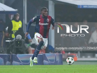 Samuel Iling-Junior of Bologna FC during the UEFA Champions League 2024/25 League Phase MD4 match between Bologna FC and AS Monaco at Stadio...