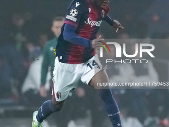 Samuel Iling-Junior of Bologna FC during the UEFA Champions League 2024/25 League Phase MD4 match between Bologna FC and AS Monaco at Stadio...