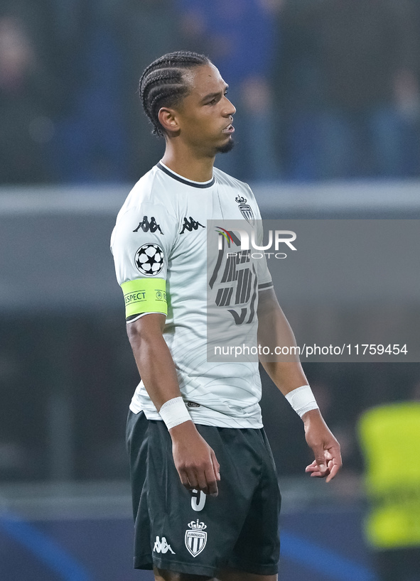 Thilo Kehrer of AS Monaco reacts during the UEFA Champions League 2024/25 League Phase MD4 match between Bologna FC and AS Monaco at Stadio...