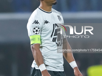 Thilo Kehrer of AS Monaco reacts during the UEFA Champions League 2024/25 League Phase MD4 match between Bologna FC and AS Monaco at Stadio...