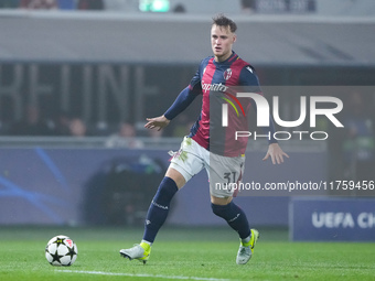 Sam Beukema of Bologna FC during the UEFA Champions League 2024/25 League Phase MD4 match between Bologna FC and AS Monaco at Stadio Renato...