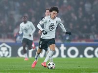 Maghnes Akliouche of AS Monaco during the UEFA Champions League 2024/25 League Phase MD4 match between Bologna FC and AS Monaco at Stadio Re...