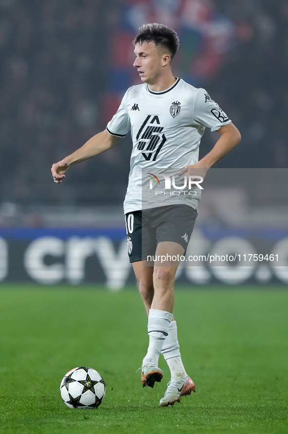 Aleksandr Golovin of AS Monaco during the UEFA Champions League 2024/25 League Phase MD4 match between Bologna FC and AS Monaco at Stadio Re...