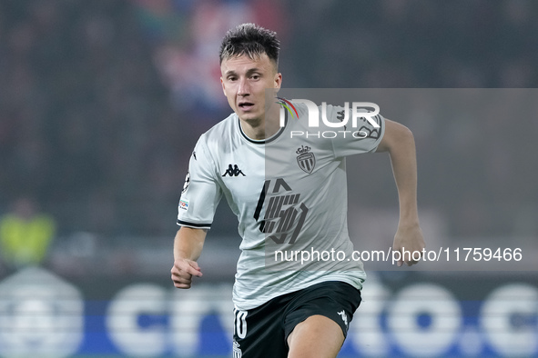 Aleksandr Golovin of AS Monaco during the UEFA Champions League 2024/25 League Phase MD4 match between Bologna FC and AS Monaco at Stadio Re...