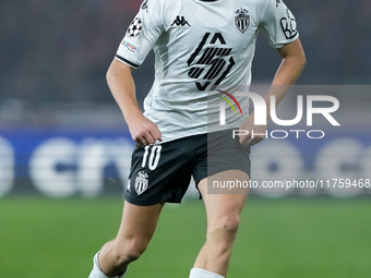 Aleksandr Golovin of AS Monaco during the UEFA Champions League 2024/25 League Phase MD4 match between Bologna FC and AS Monaco at Stadio Re...