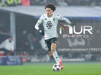 Maghnes Akliouche of AS Monaco during the UEFA Champions League 2024/25 League Phase MD4 match between Bologna FC and AS Monaco at Stadio Re...